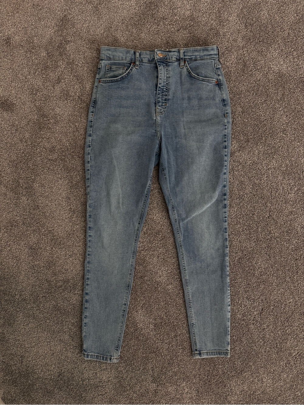 Topshop Light Wash High Waisted Tapered Mom Jeans W32 L30 US 10